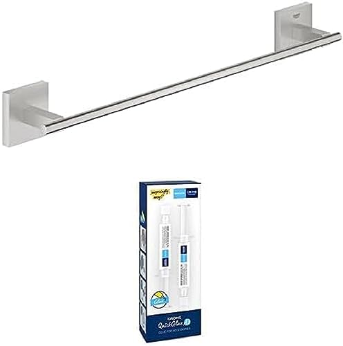 GROHE Start Cube Towel Rail – Bathroom Wall Mounted Towel Holder (Metal, Concealed Fastening, Including Screws and Dowels), Size 450 mm, Extra Ea