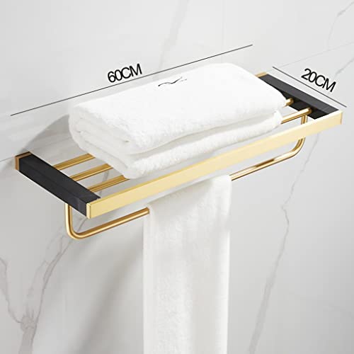 HIGOH Towel Racks,Bathroom Towel Rack Wall Mounted Towel Holder,Natural Marble Brass Towel Rack,Nordic Light Copper Bath Towel Holder,Bathroom Ra