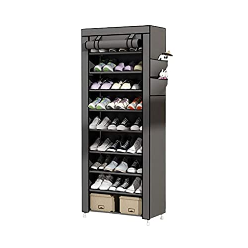 St@llion 10 Tiers Portable Shoe Storage Rack | Shoe Cabinet Organizer Shoe Rack Stand with Dustproof Cover Hold 30 Pairs of Shoes- 153 x 58 x 29