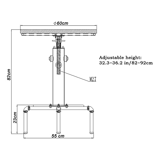 FUBIRUO Industrial Tall Bistro Table 32.3-36.2",Adjustable Swivel Pub Table, Kitchen Dining Coffee Bistro Table Metal Hydrant Stylish Design Tabl