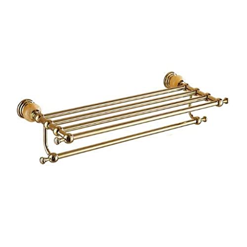 HIGOH Towel Racks,Bathroom Towel Rack Wall Mounted Towel Holder,New Brass and Jade Bathroom Accessories,Towel Holder,Towel Bar,Towel Rack,Bathroo