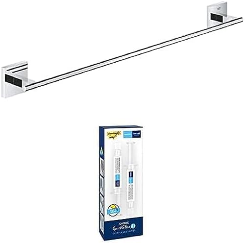GROHE Start Cube Towel Rail – Bathroom Wall Mounted Towel Holder (Metal, Concealed Fastening, Including Screws and Dowels), Size 600 mm, Extra Ea