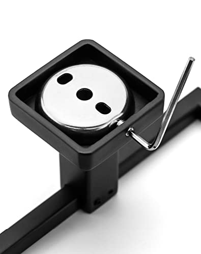 QWORK® Black Towel Ring Towel Holder, Wall Mounted Bathroom Shower Hand Towel Holder Hanger, Modern Square Style