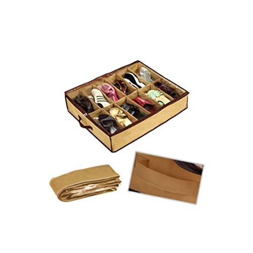 Qiuwaihei 12 Pairs Tidy Under Bed Non-woven Fabric Shoe Storage Organizer Holder Box Closet Bag Case 1*Shoes Storage Organizer
