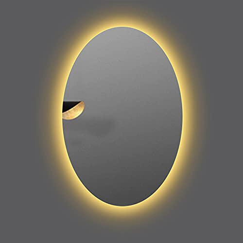 SkiPdr Led Bathroom Wallmounted Bathroom Bathroom Makeup Wall Hanging with Light, Bathroom Mirror Highdefinition Antifog Lightemitting Mirror, a
