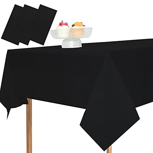 MLMOMVME 3Pcs Rose Gold Dot Table Cloth Plastic Rectangle 137 x 274cm Large Party Table Cover Picnic Baby Shower Birthday Weddings Indoor Outdoor