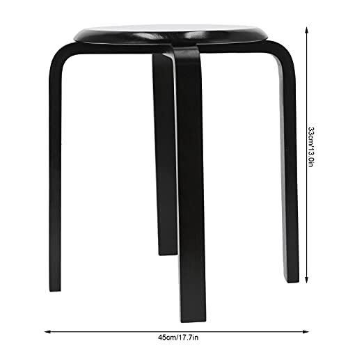 Ejoyous Stacking Stool, Dining Stool Bar Stool Stackable Stool House Bench Round Stool Solid Wood Stool Table Stool with Anti-Slip Mat for Home K