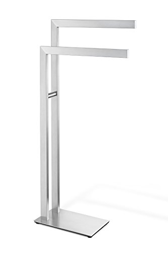 ZACK TOALLERO Doble DE Pie H.80 CM, Stainless Steel Metallic