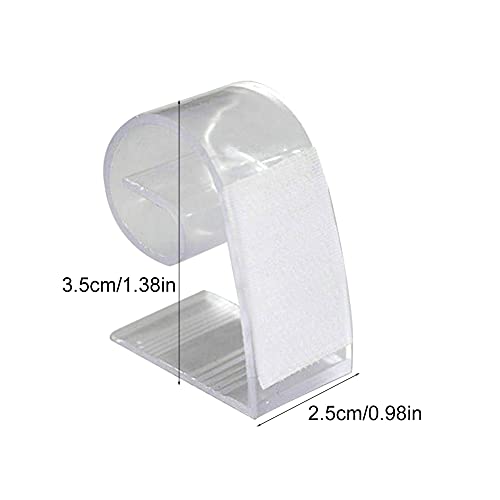 Faderr Tablecloth Clips, Table Skirt Clip, Table Skirt Clip with Ve-lcro, Clear Table Cover Cloth Clamps Holder with Hook and Loop for Wedding Ba