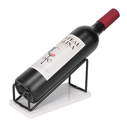 HarJue Tabletop Wine Rack, Wine Racks Countertop, Perfect Metal Wine Bottles Holder with Elegant Marble Base for Wine Lovers, Freestanding Wine B