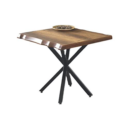 Generisch Dining Room Table Wood Metal Legs Vintage 80 x 80 cm