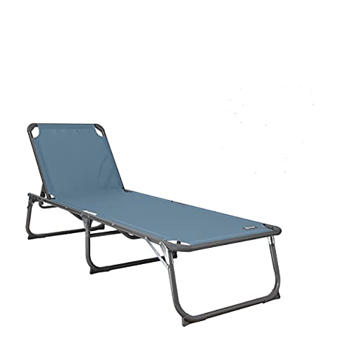 Homecall XXL Aluminium Sun Lounger, Textilene Fabric, 200 x 70 cm, Max Load 150 kg - Beige