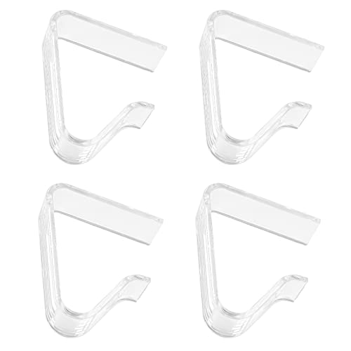 Disnace 4 Pieces Transparent Tablecloth Clip, Anti-Slip Tablecloth Fixing Clips, Acrylic Table Cloth Clips, Tablecloth Holder for Outdoor Garden