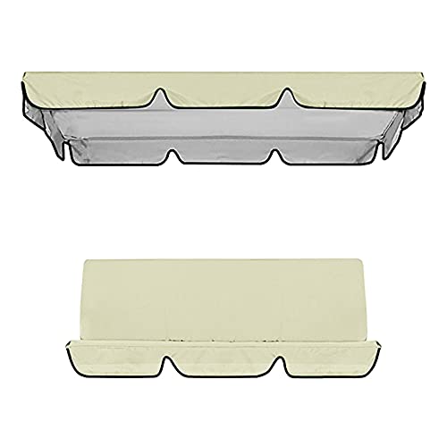 NJGRAE Swing Cushion Cover, Waterproof 3 Seater Swing Seat Cover Bench Cushion Covers Chair Protection for Outdoor Garden Patio Hammock (Gray)