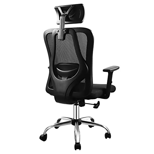 SKSBTF Ergonomic Office Desk Chair with Adjustable Headrest and Armrest Computer Mesh Chair with Lumbar Support executive Swivel Chair for Home O