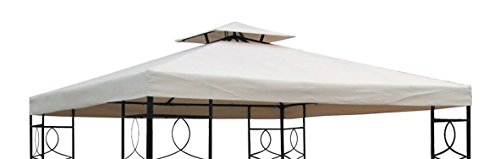 Smartweb Pavilion Roof 2.97 x 2.97 m Beige | Replacement Roof | Garden Pavilion | Party Tent | Water-repellent Roof for Gazebo with Chimney Roof