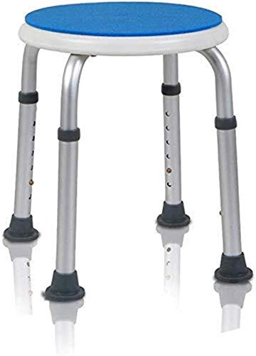 Bath Stools,Shower Stool Round Shower Stool for Bathroom - Height Adjustable | Facilitated Aluminum Alloy Bathroom Chair (Blue)