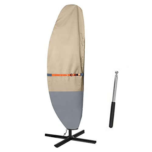 Patio Umbrella Cover,Sunshade Cover 420D Oxford Fabric,Waterproof Dustproof Sunproof and Fade Resistant Suitable for 9 Feet to 13 Feet Offset Ban