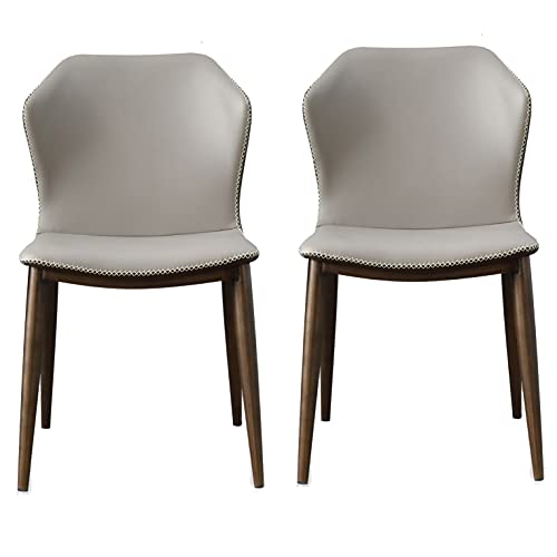 Kitchen Dining Room Furniture Chairs Dining Chairs Set Of 2 Modern Microfiber Leather Living Room Chairs Side Chair with Faux Antique Copper Feet