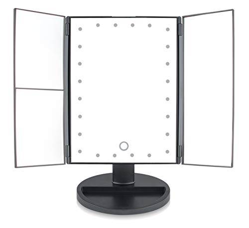 Rio 24 LED Touch Dimmable 3 Way Makeup Mirror with 2 & 3X Magnification with Light