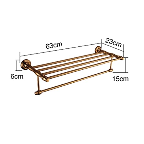 HIGOH Towel Racks,Bathroom Towel Rack Wall Mounted Towel Holder,European Style Antique Towel Rack,Space Aluminum Retro Copper Bathroom Rack,Bathr