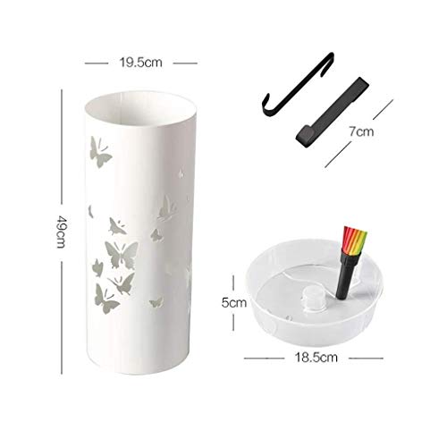 MiroDo Umbrella Stands Umbrella Stand Round Metal White Drip Tray Home Independent Office Storage Bucket Walking Stick Storage Bin Stand (Color :