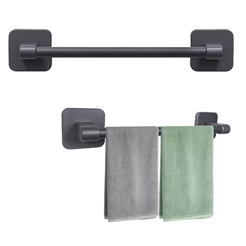Self Adhesive Towel Rail - No Drilling Towel Holder for Bathroom & Kitchen - Easy Installation Bathroom Accessories Kit,Towel Bar Grey 40 cm
