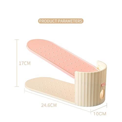 LILIKY 5PCS Shoe Slots Organizer, Adjustable Shoe Stacker Storage Space Saver, Double Deck Shoe Rack Holder Shoe storage (Color : B)