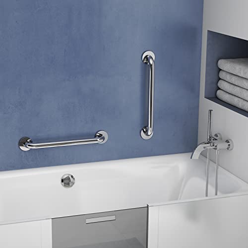 GEDY | Tokyo Bathroom Handle in Stainless Steel, Chrome Finish, Dimensions 8 x 53 x 7.5 cm and Weight 0.65 kg