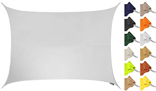 Kookaburra 5m x 4m Rectangle Water Resistant Garden Patio Sun Shade Sail Canopy 96.5% UV Block with Free Rope (Charcoal)