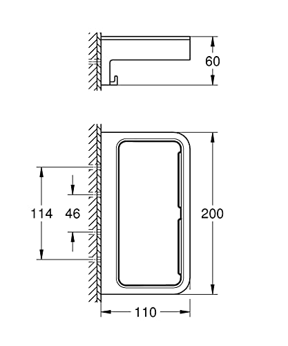 GROHE Start Cube Shower Basket – Bathroom Wall Mounted Shelf (Metal and Plastic, Including Screws and Dowels), Size 200 mm, Extra Easy to fit wit