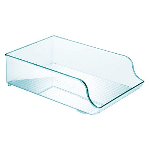 mDesign Water Bottle Holder Tray – Plastic Water Bottle Storage Container for 9 Bottles of Water, Soft Drink and Other Beverages – Durable and Pr