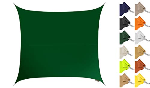 Kookaburra 3.6m Square Water Resistant Garden Patio Sun Shade Sail Canopy 96.5% UV Block with Free Rope(Ivory)