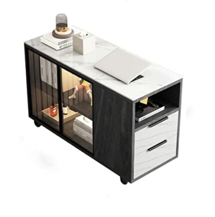 ZYZMH Faux Rock Slate Color Sofa Sideboard Living Room Mobile Sideboard Coffee Table Cabinet Side Storage Storage Organizer (Color : D, Size : 40