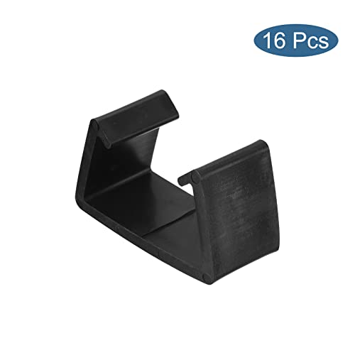 PATIKIL Patio Furniture Clips, 16 Pack Sofa Clamps Fixed Buckle Rattan Chair Fasteners for Outdoor Garden, Black