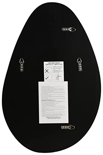 MirrorOutlet The Lapillus - Frameless Modern Pebble Pond Wall Mirror 30" X 20" (76CM X 50CM) Silver Mirror Glass with Black wooden Backing - Poli