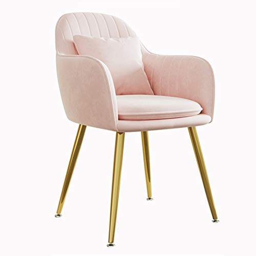Modern Kitchen Dining Room Chairs Velvet Dining Chair Metal Legs Living Room Chairs With Armrests Backrest Kitchen Dining Chairs (Color : White,