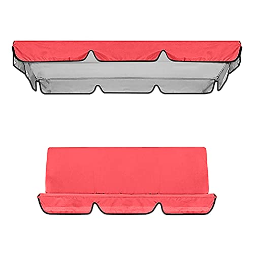 NJGRAE Swing Cushion Cover, Waterproof 3 Seater Swing Seat Cover Bench Cushion Covers Chair Protection for Outdoor Garden Patio Hammock (Gray)