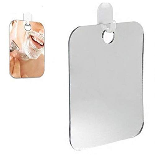 AMOYER Acrylic Anti Fog Shower Mirror Bathroom Fogless Fog Free Mirror Washroom Travel for Shaving Mirror