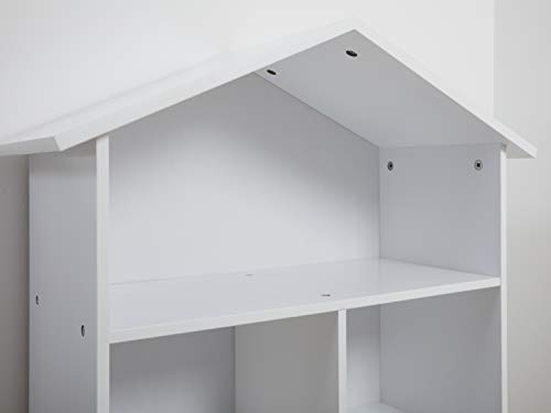 House Childrens Bookcase, White, H 87cm x W 67.5cm x D 30cm