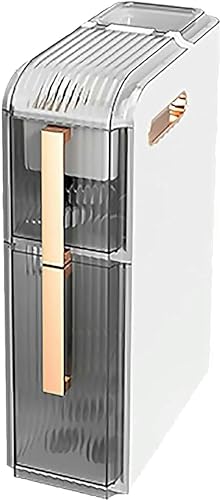 4 Tier Narrow Bathroom Floor Cabinet for Gaps, Toilet Paper Drawer Cart Storage Tower with Clear Drawers and Easy Pull Handle Vertical Storage Un