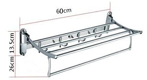 FVRTFT Stainless Steel Wall Mounted Bathroom Towel Rack Brushed Towel Shelf Towel Holder Hotel Rail Shelf Storage Holder