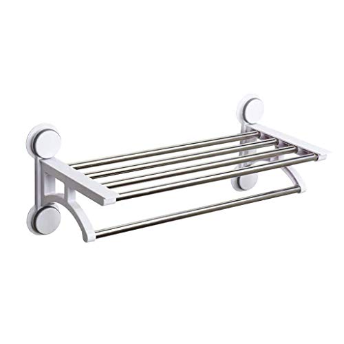N/A Stainless Steel Powerful Suction Cup Towel Bar for Bathroom, Towel Bar Wall Mount Towel Rack
