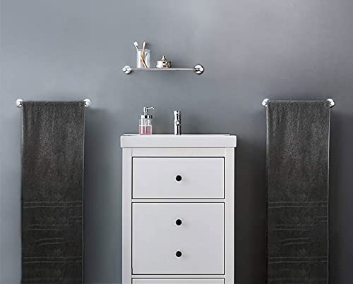 Kuivoo Towel Rail Bar,304 Stainless Steel Double Towel Holder,40cm/16Inches Wall Mounted Polished Bath Towel Rack for Bathroom and Kitchen, Silve