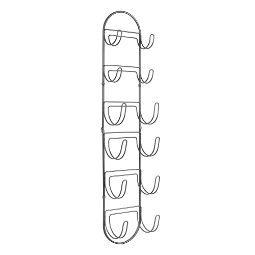 mDesign Set of 2 Wall Mounted Towel Storage Rack – Perfect Hanging Caddy for The Bathroom or Bedroom – Modern Hanging Hooks for Bathroom Storage