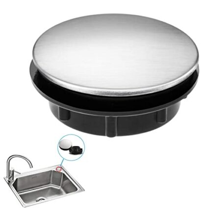 1pcs Stainless Steel Sink Tap Hole Cover Kitchen Faucet Hole Cover,Bathroom Faucet Hole Cover,Shower Plughole Cover Bathroom Push Drain Stopper P