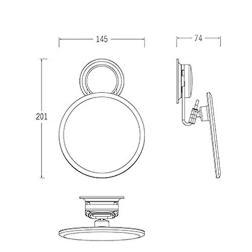 Fiacvrs Shower Mirror Bath Mirror Make Up Mirror with Stainless Steel Detachable Suction Cup, Modern Wall Hanging Rotation Small Mirror(White)