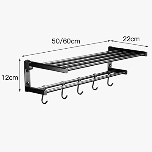 HIGOH Towel Racks,Towel Rail for Bathroom,All Copper Solid Hand Towel Holder,Simple Modern Bathroom Shelf,Toilet Toilet Towel Rail/Folding Towel