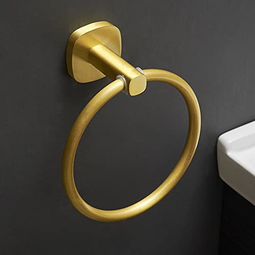 HIGOH Towel Racks,Bath Towel Holder,Bathroom Hand Towel,Nordic Towel,Bathroom Towel Rack,Brushed Simple Space Aluminum round Towel Hanger