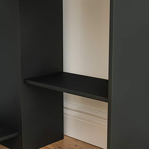 Vida Designs Hetton Corner Computer Desk with Shelves, Home Office PC/Laptop Table, Gaming Study Workstation, Furniture, Black